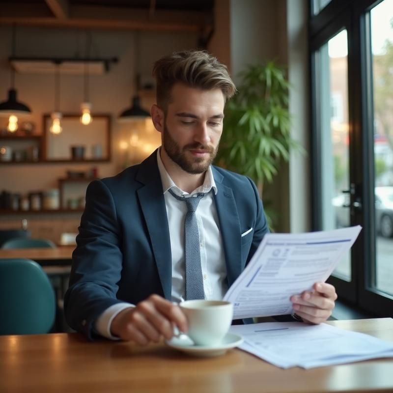 Person reviewing debt projections on a laptop